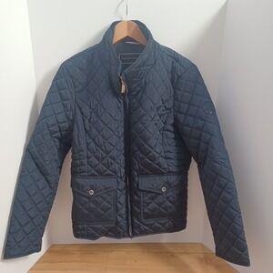 Tommy Hilfiger Women's Quilted Zip-Up‎ Jacket Sky Captain Size Medium EUC